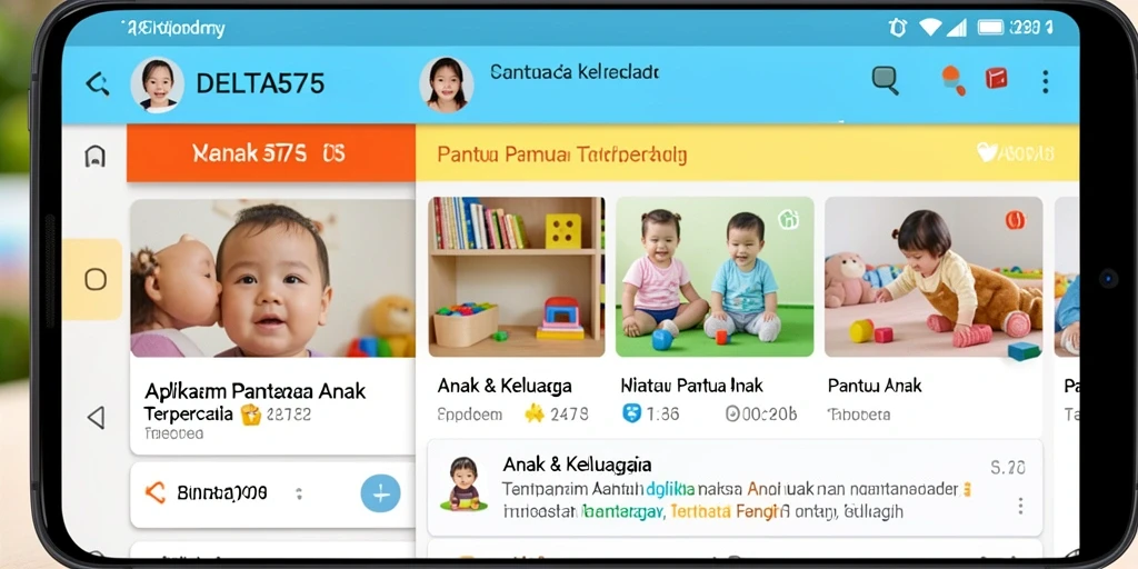 Antarmuka aplikasi DELTA575 yang ramah anak dan mudah digunakan.