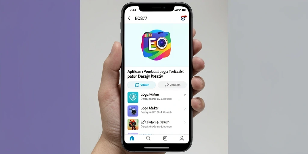 Tampilan antarmuka pengguna yang intuitif dari aplikasi Logo Maker.