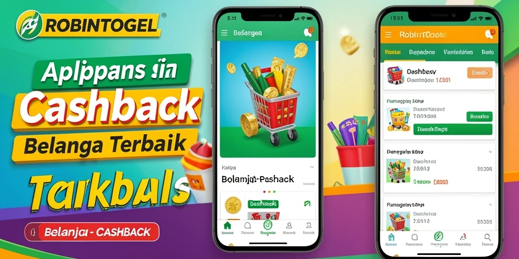Tampilan antarmuka aplikasi Cashback ROBINTOGEL yang menarik dan informatif.
