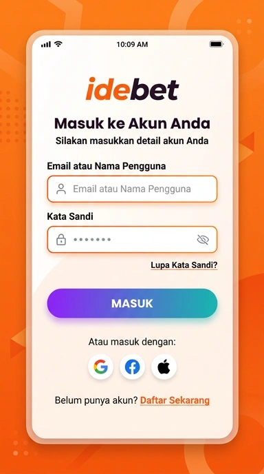 Tampilan halaman login idebet
