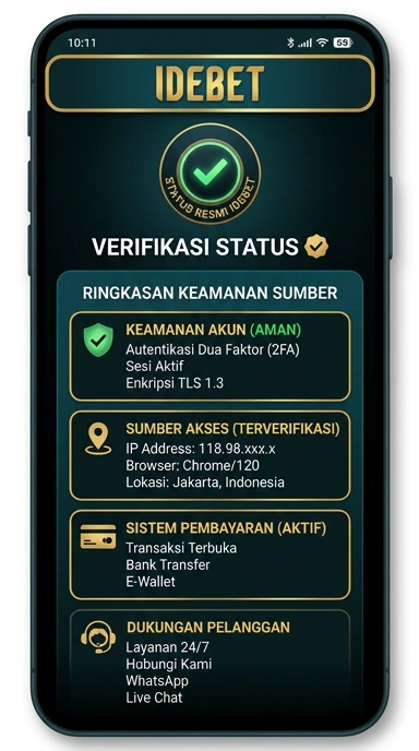 Tampilan kanal resmi idebet